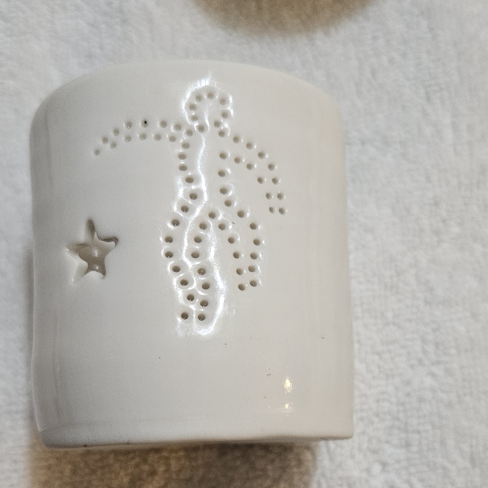 Set Of Four Handmade Luna Lighting Porcelain Tea Lights Beautiful - Picture 4 of 9